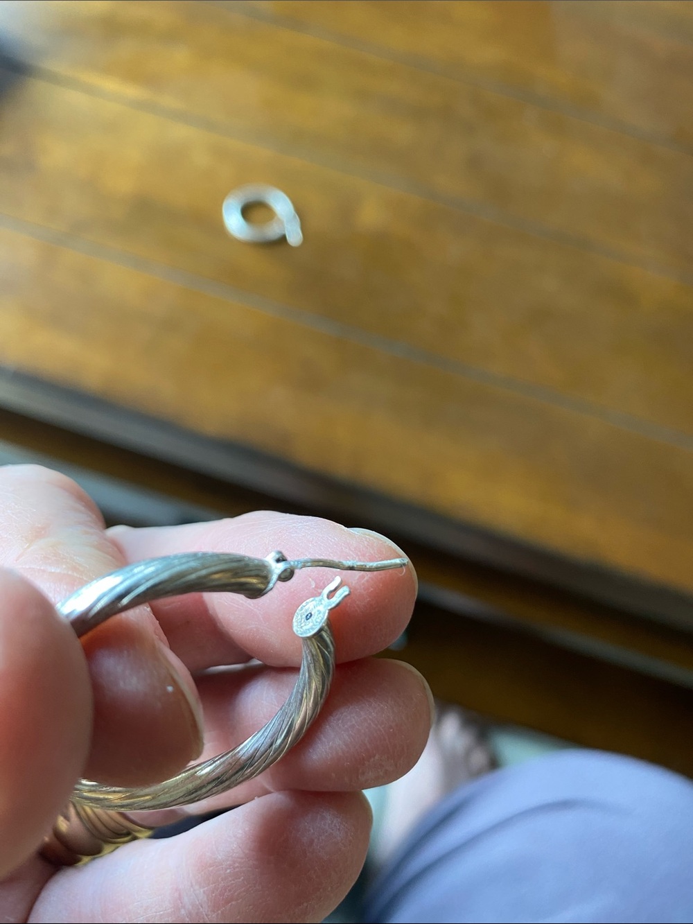 Vintage Sterling Silver Hollow Hoop Earrings With Twisted Pattern Marked 925